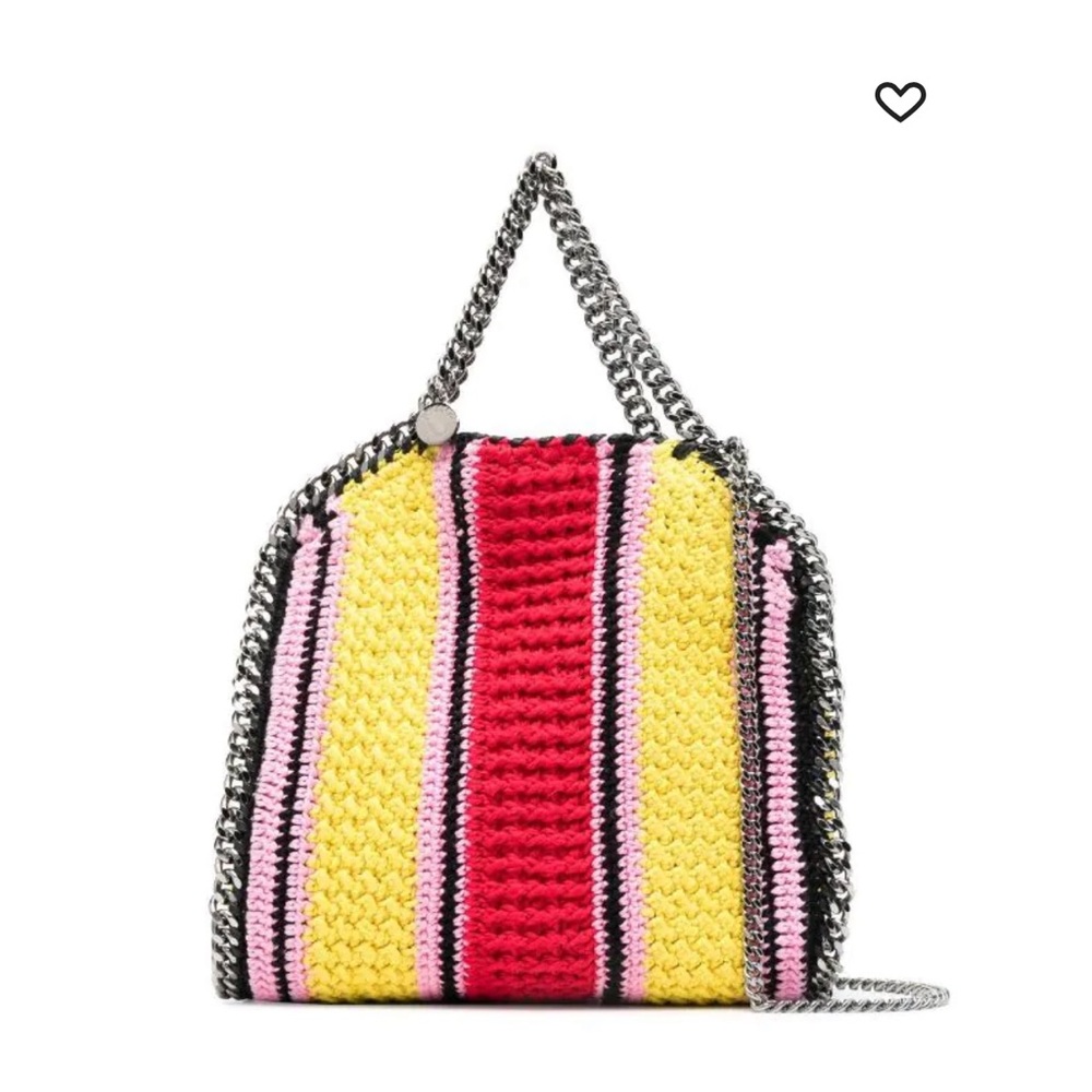 NWT Stella McCartney Mini Falabella Stripe Crochet Crossbody Bag